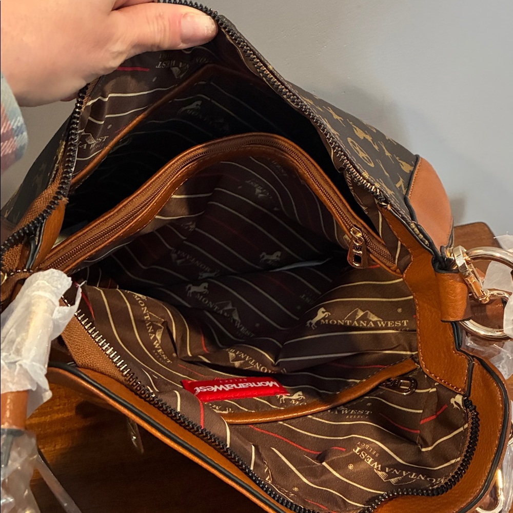 Montana West Tan and brown Bag with Gold Accents - Picture 6 of 9